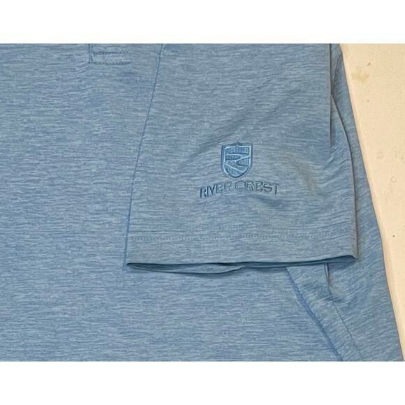 Peter Millar Crown Crafted Performance Polo Shirt Blue Heather Knit Sz Sm Golf - Picture 7 of 12